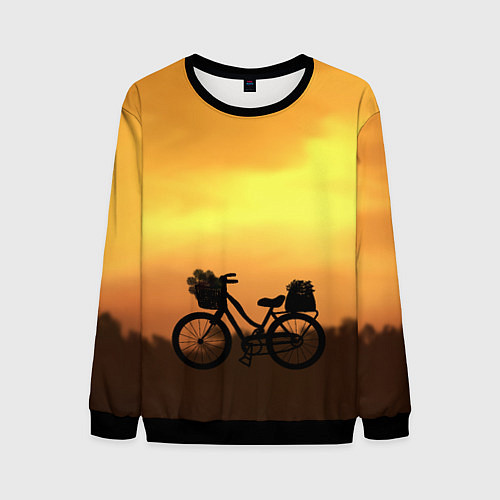 Мужской свитшот Велосипед на закате / 3D-Черный – фото 1