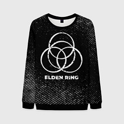 Свитшот мужской Elden Ring с потертостями на темном фоне, цвет: 3D-черный