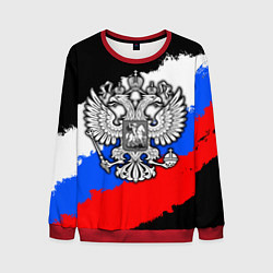 Свитшот мужской Триколор - герб РФ, цвет: 3D-красный