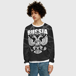 Свитшот мужской Russia - герб РФ, цвет: 3D-белый — фото 2