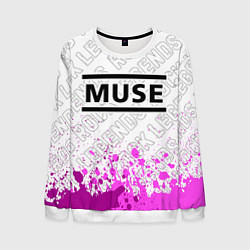 Свитшот мужской Muse rock legends: символ сверху, цвет: 3D-белый