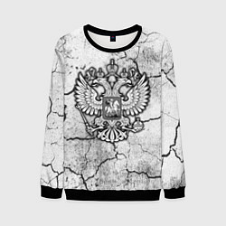 Мужской свитшот Герб РФ - потресканная земля