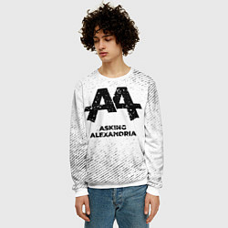 Свитшот мужской Asking Alexandria с потертостями на светлом фоне, цвет: 3D-белый — фото 2