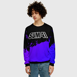Свитшот мужской Sum41 purple grunge, цвет: 3D-черный — фото 2