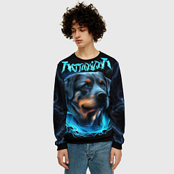 Свитшот мужской Rottweiler and lightnings, цвет: 3D-черный — фото 2