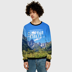 Свитшот мужской Фото гор, цвет: 3D-черный — фото 2