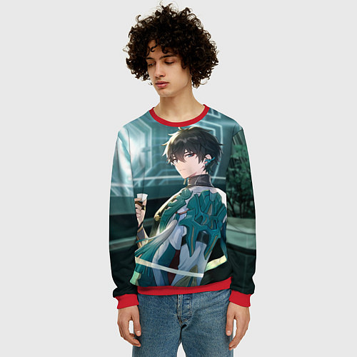 Мужской свитшот Дань Хэн в общем вагоне / 3D-Красный – фото 3