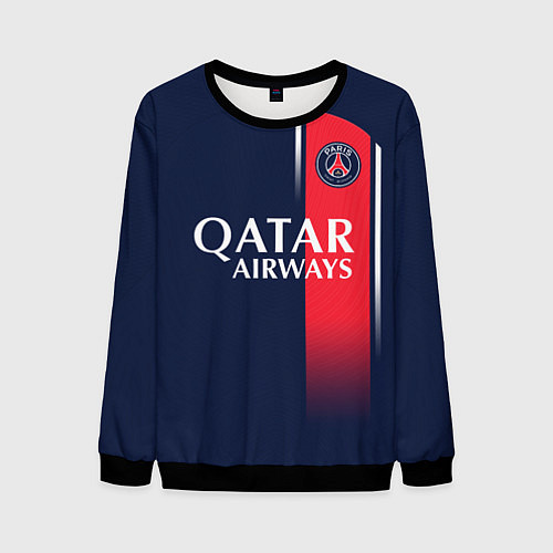 Мужской свитшот Лионель Месси форма ПСЖ 2324 домашняя / 3D-Черный – фото 1