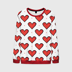 Свитшот мужской Pixel heart, цвет: 3D-красный