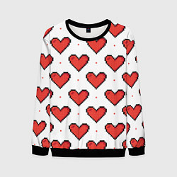 Свитшот мужской Pixel heart, цвет: 3D-черный