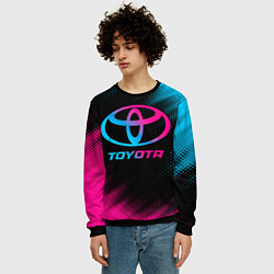 Свитшот мужской Toyota - neon gradient, цвет: 3D-черный — фото 2