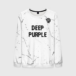 Свитшот мужской Deep Purple glitch на светлом фоне: символ сверху, цвет: 3D-белый