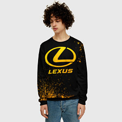 Свитшот мужской Lexus - gold gradient, цвет: 3D-черный — фото 2