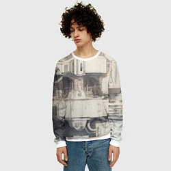 Свитшот мужской Футуристическая архитектура будущего, цвет: 3D-белый — фото 2