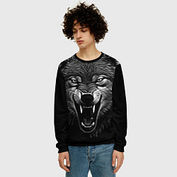 Свитшот мужской Злой волчара, цвет: 3D-черный — фото 2