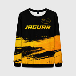 Свитшот мужской Jaguar - gold gradient: символ сверху, цвет: 3D-черный
