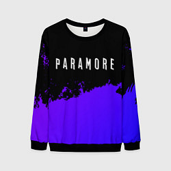 Свитшот мужской Paramore purple grunge, цвет: 3D-черный