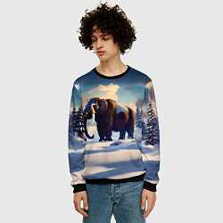 Свитшот мужской Шерстистый мамонт, цвет: 3D-черный — фото 2