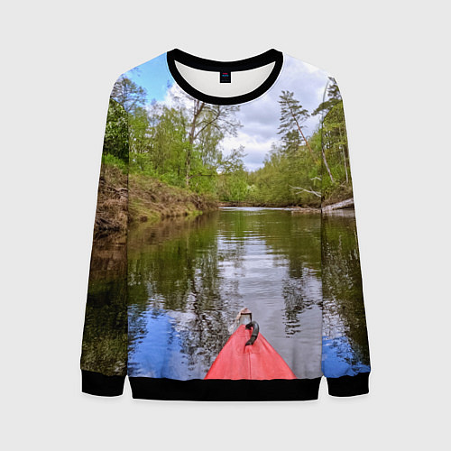 Мужской свитшот Красная байдарка / 3D-Черный – фото 1