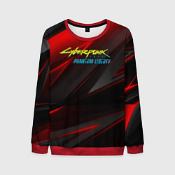 Мужской свитшот Cyberpunk 2077 phantom liberty red black logo