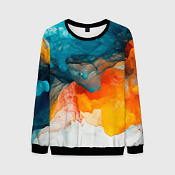 Свитшот мужской Синяя и оранжевая жидкости, цвет: 3D-черный