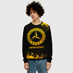 Свитшот мужской Mercedes - gold gradient, цвет: 3D-черный — фото 2