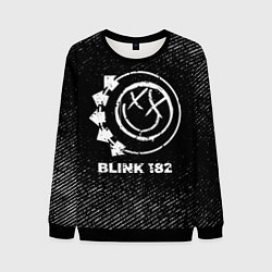 Свитшот мужской Blink 182 с потертостями на темном фоне, цвет: 3D-черный