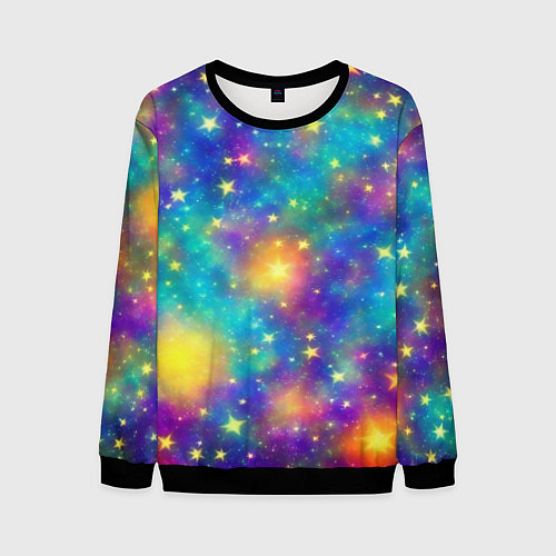 Мужской свитшот Звездный космос, сияющий волшебством / 3D-Черный – фото 1