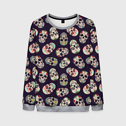 Свитшот мужской Узор с черепами Pattern with skulls, цвет: 3D-меланж