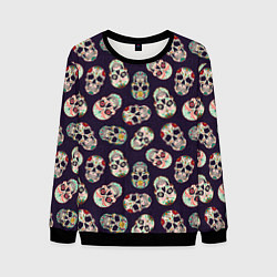 Свитшот мужской Узор с черепами Pattern with skulls, цвет: 3D-черный