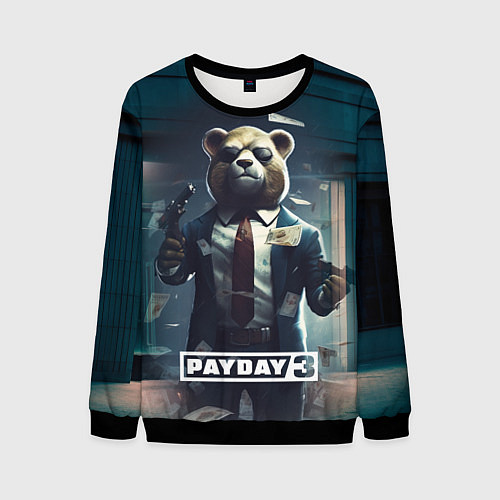 Мужской свитшот Payday 3 bear / 3D-Черный – фото 1