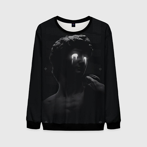 Мужской свитшот Статуя Давида Микеланджело / 3D-Черный – фото 1