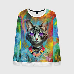 Мужской свитшот Cat fashionista - neural network