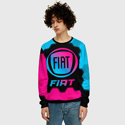 Свитшот мужской Fiat - neon gradient, цвет: 3D-черный — фото 2