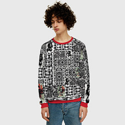 Свитшот мужской Орнамент древних цивилизаций, цвет: 3D-красный — фото 2