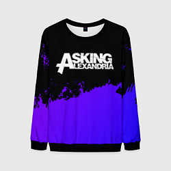 Свитшот мужской Asking Alexandria purple grunge, цвет: 3D-черный