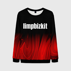 Свитшот мужской Limp Bizkit red plasma, цвет: 3D-черный