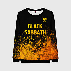 Свитшот мужской Black Sabbath - gold gradient: символ сверху, цвет: 3D-черный