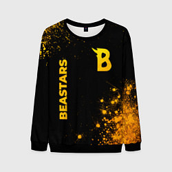 Свитшот мужской Beastars - gold gradient: надпись, символ, цвет: 3D-черный