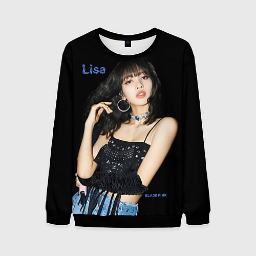 Мужской свитшот Blackpink Lisa in jeans / 3D-Черный – фото 1