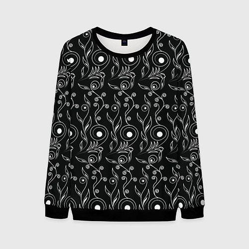 Мужской свитшот Black style pattern / 3D-Черный – фото 1