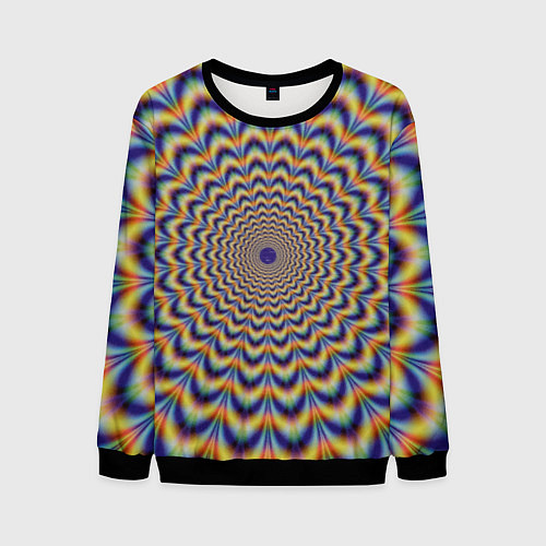 Мужской свитшот Гипнотический рисунок / 3D-Черный – фото 1