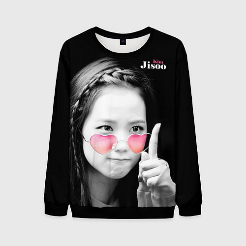 Мужской свитшот Blackpink Jisoo Attention sign / 3D-Черный – фото 1