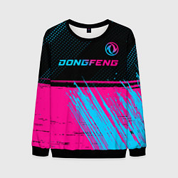 Свитшот мужской Dongfeng - neon gradient: символ сверху, цвет: 3D-черный