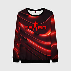 Свитшот мужской CS GO red neon, цвет: 3D-черный