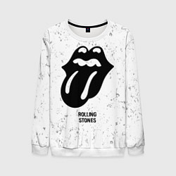 Свитшот мужской Rolling Stones glitch на светлом фоне, цвет: 3D-белый