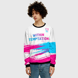 Свитшот мужской Within Temptation neon gradient style: символ свер, цвет: 3D-черный — фото 2