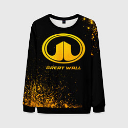 Свитшот мужской Great Wall - gold gradient, цвет: 3D-черный