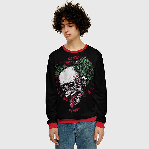 Мужской свитшот Keith flint draw head / 3D-Красный – фото 3