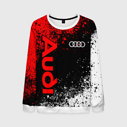 Свитшот мужской Ауди - красный и белый, цвет: 3D-белый